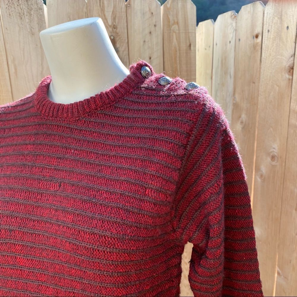 Zadig & Voltaire Red Striped Distressed Sweater size small - Picture 12 of 14